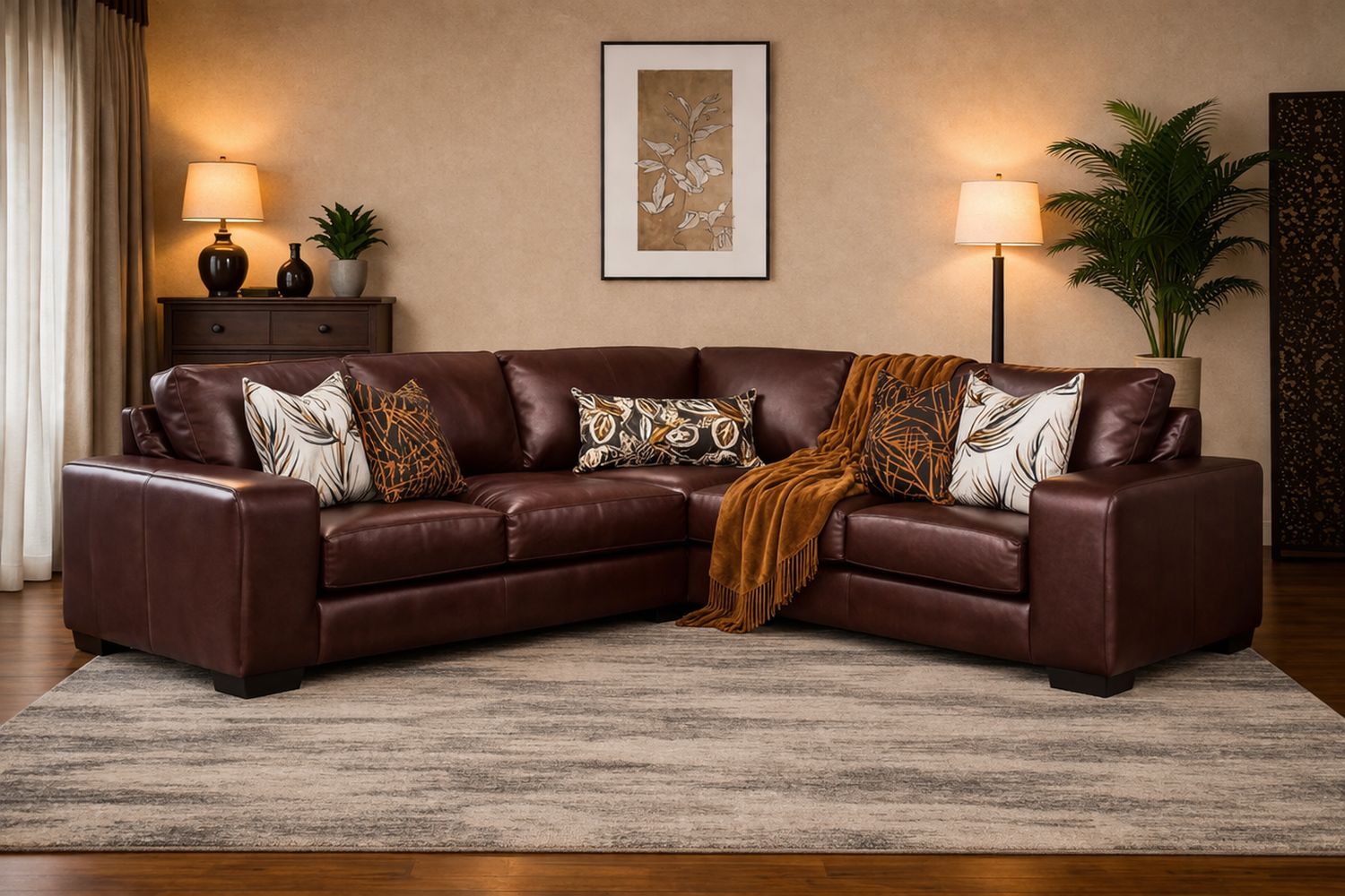 Valour Corner Unit in Fullgrain Leather