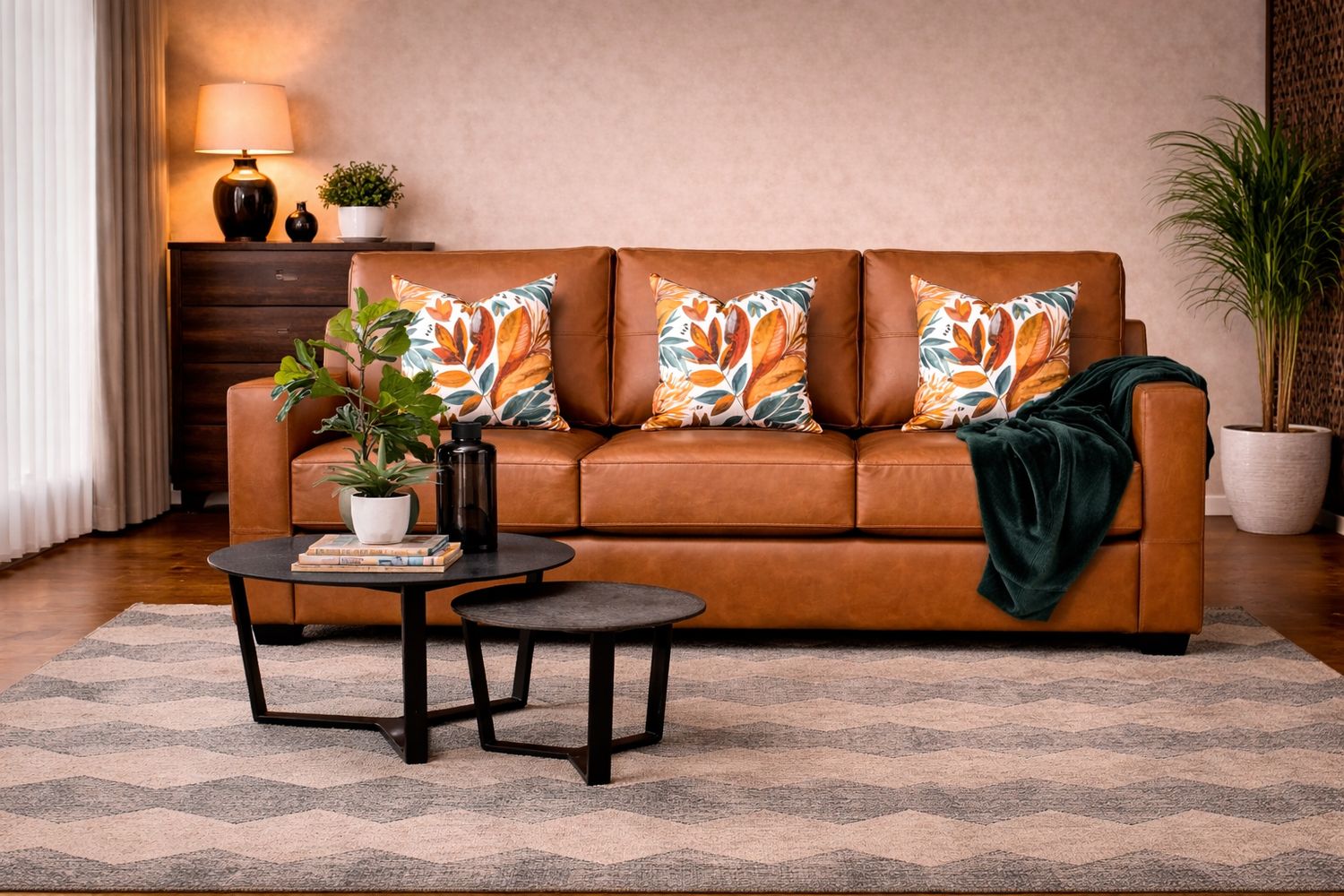 Montclaire 3 seater Couch in Fullgrain Leather