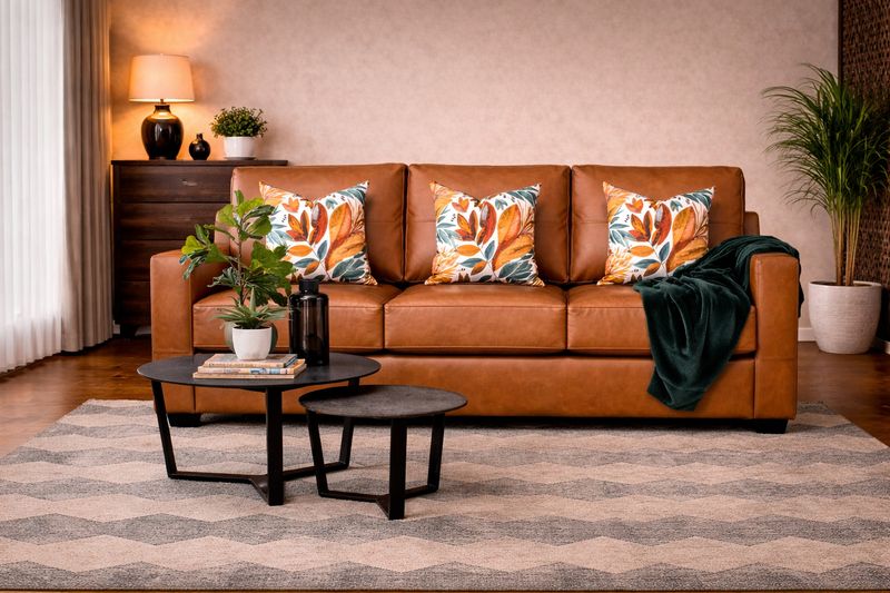 Montclaire 3 seater Couch in Fullgrain Leather