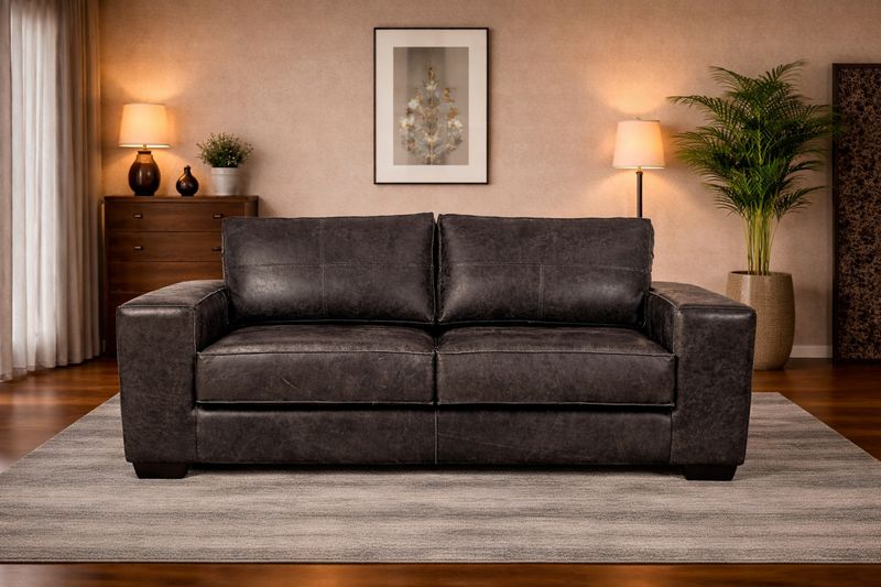 Avanti 2 seater Couch in Fullgrain Leather