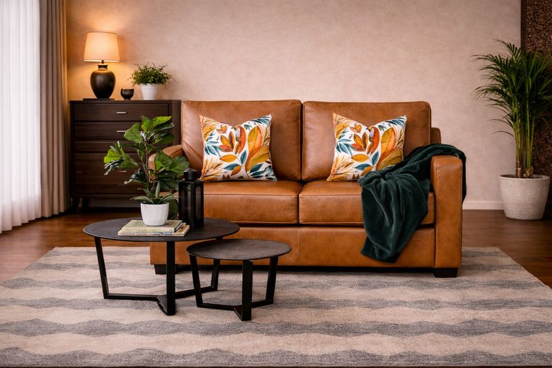 Montclaire 2 seater Couch in Fullgrain Leather