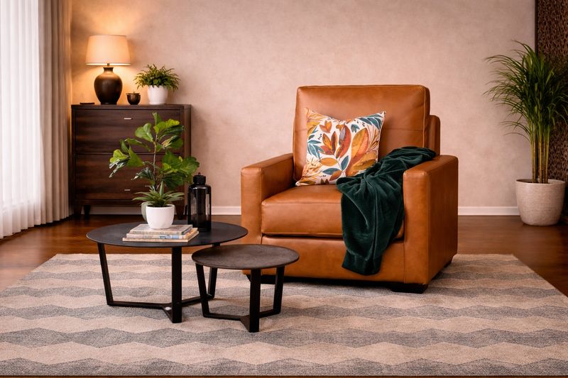 Montclaire 1 seater Couch in Fullgrain Leather