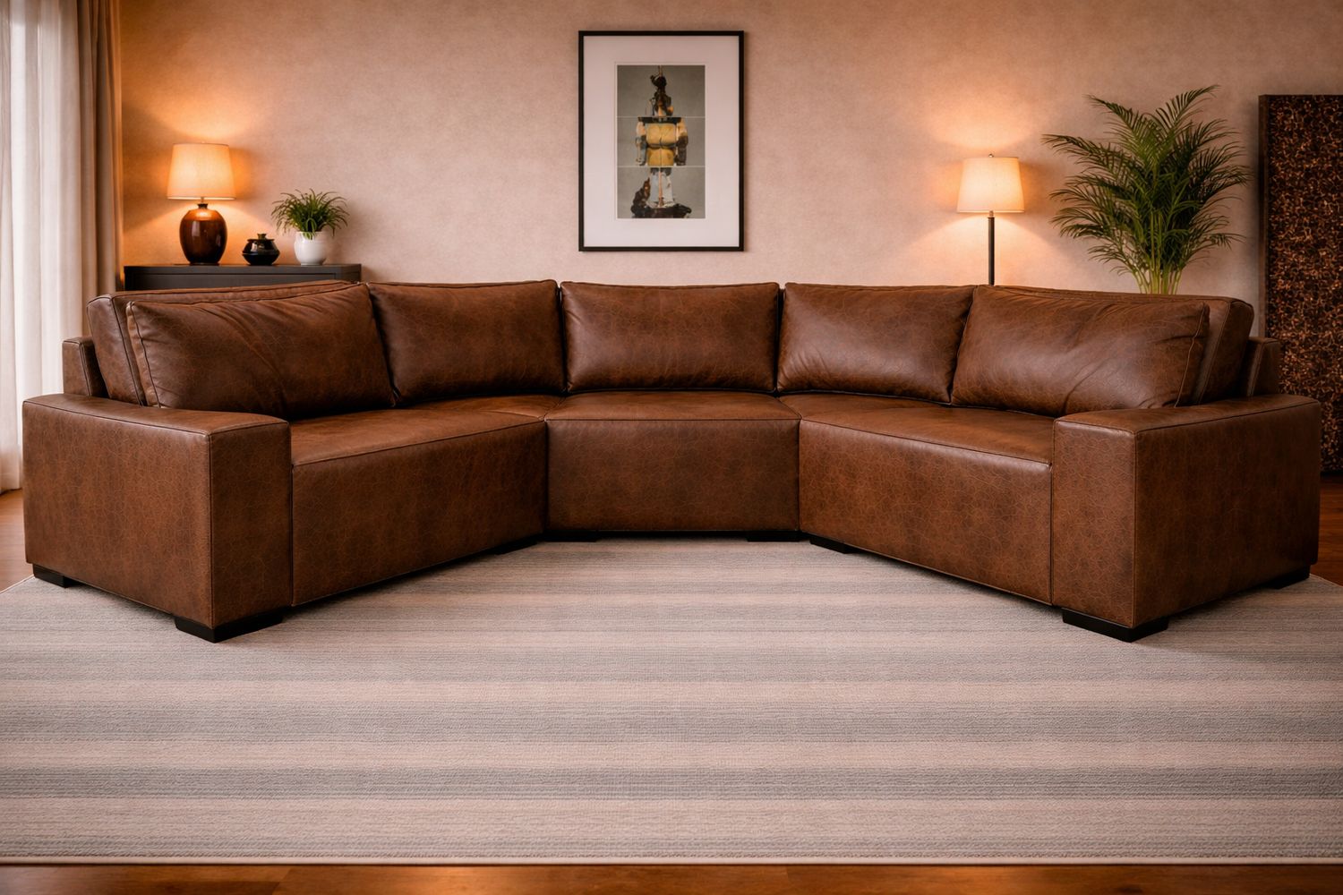 Kilimanjaro Corner Unit in Full Genuine Leather