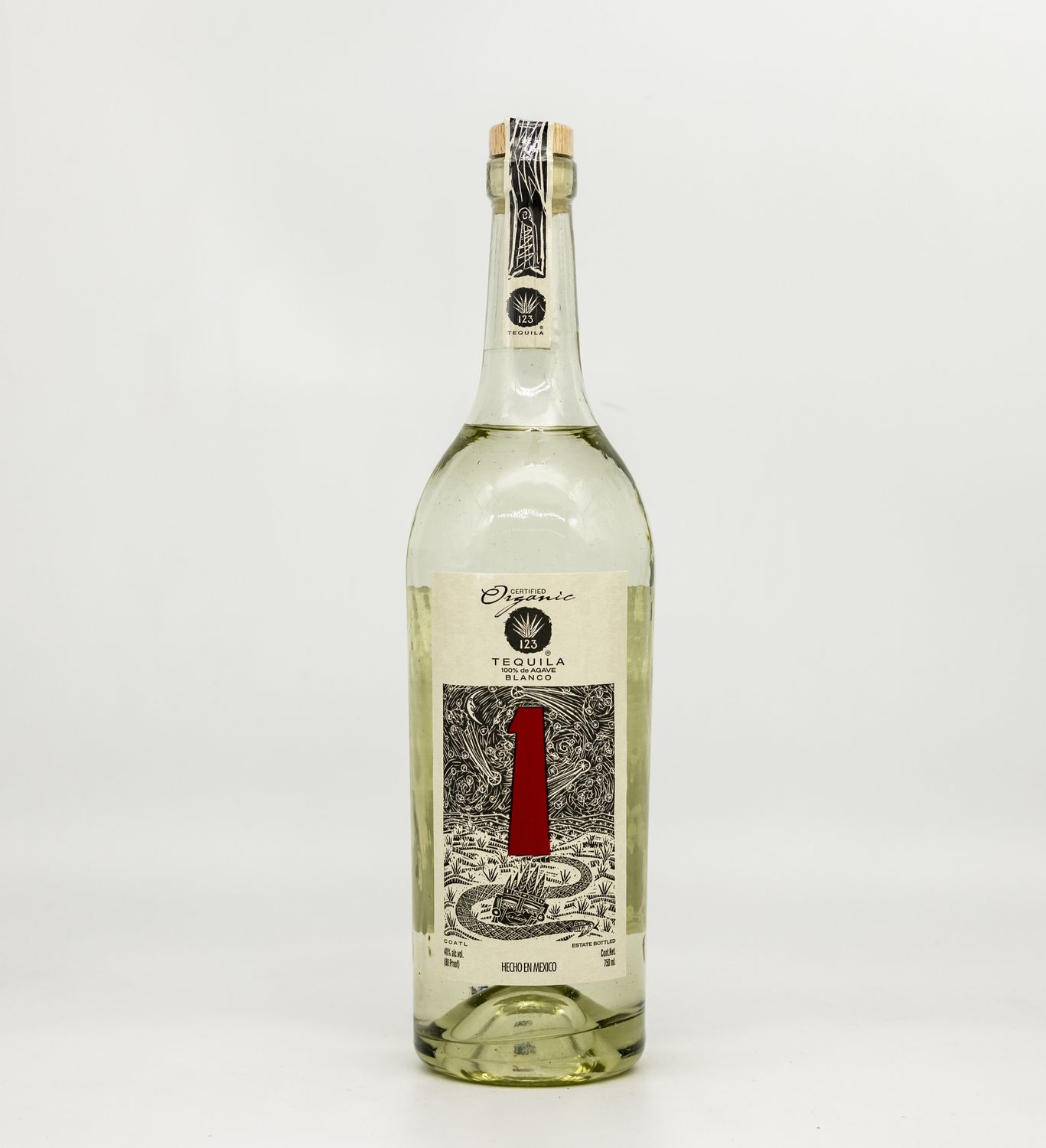 123 Organic Uno Blanco Tequila 750ml