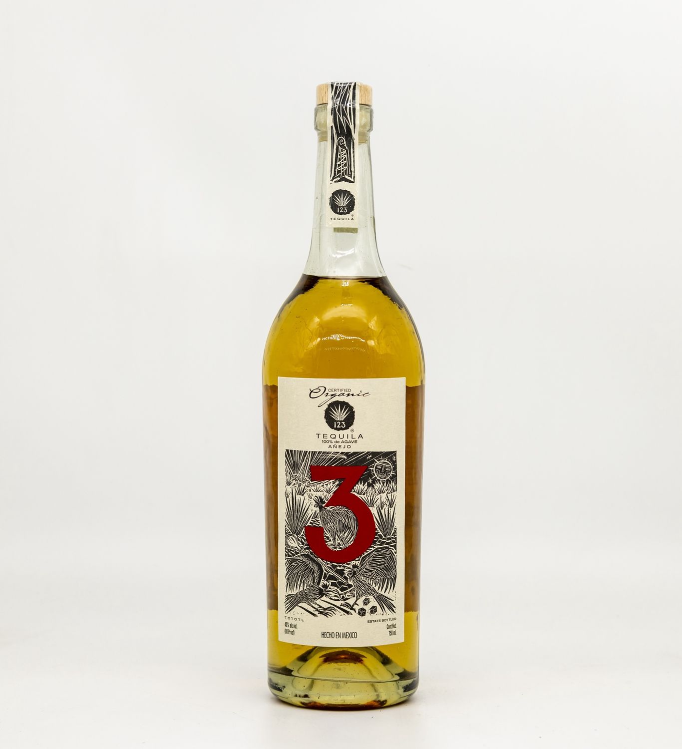 123 Organic Tres Añejo Tequila 750ml