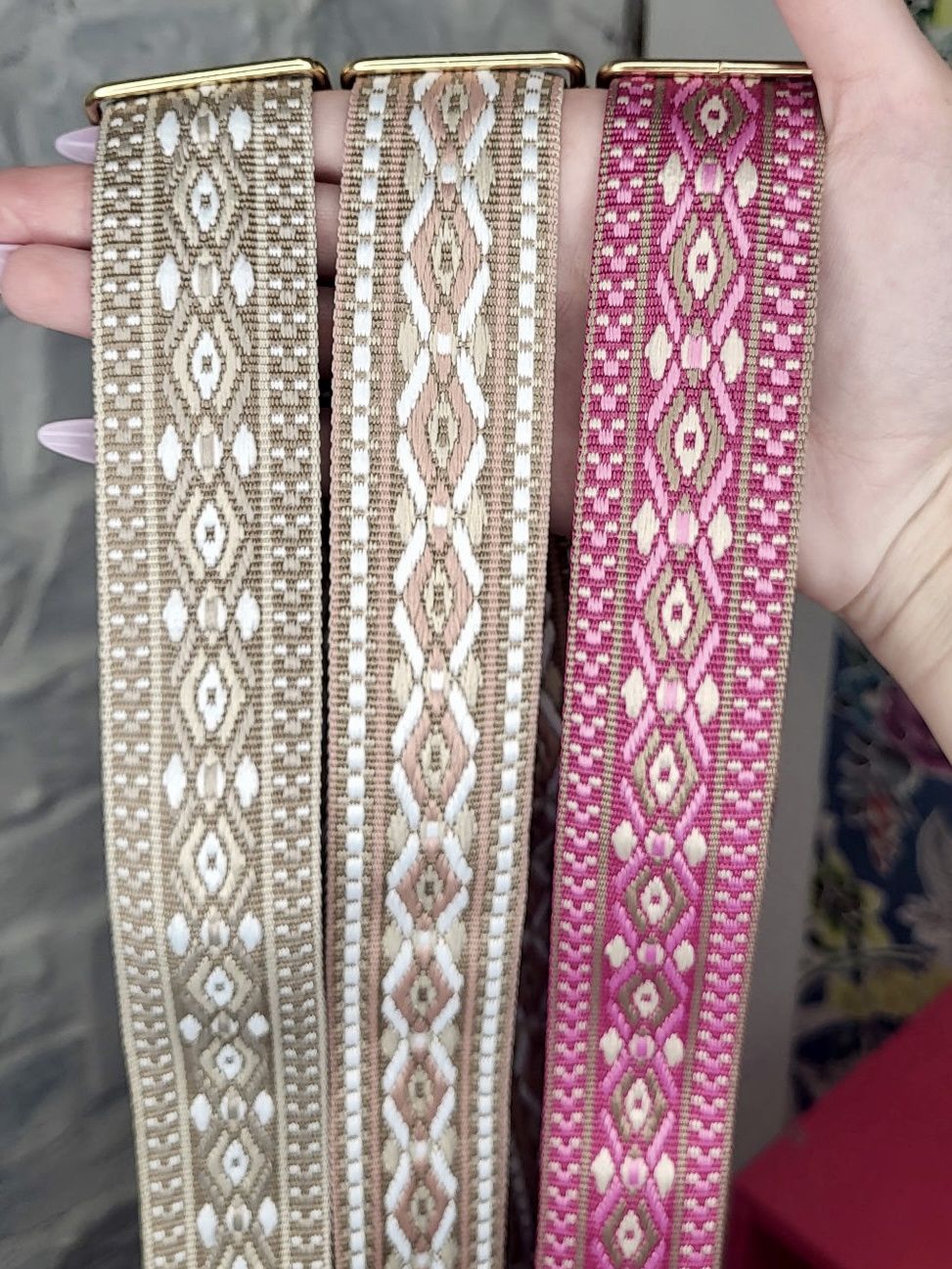 Purse Strap for "Build-a-Purse", Color: tan/white