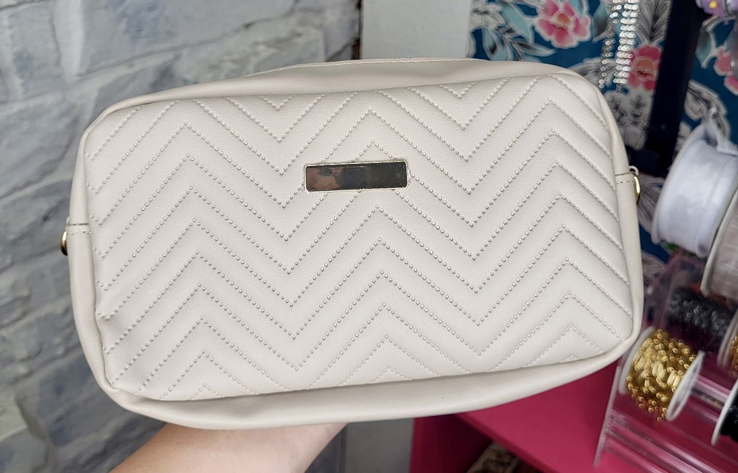 Faux Leather "Build-a-Purse", Color: Cream