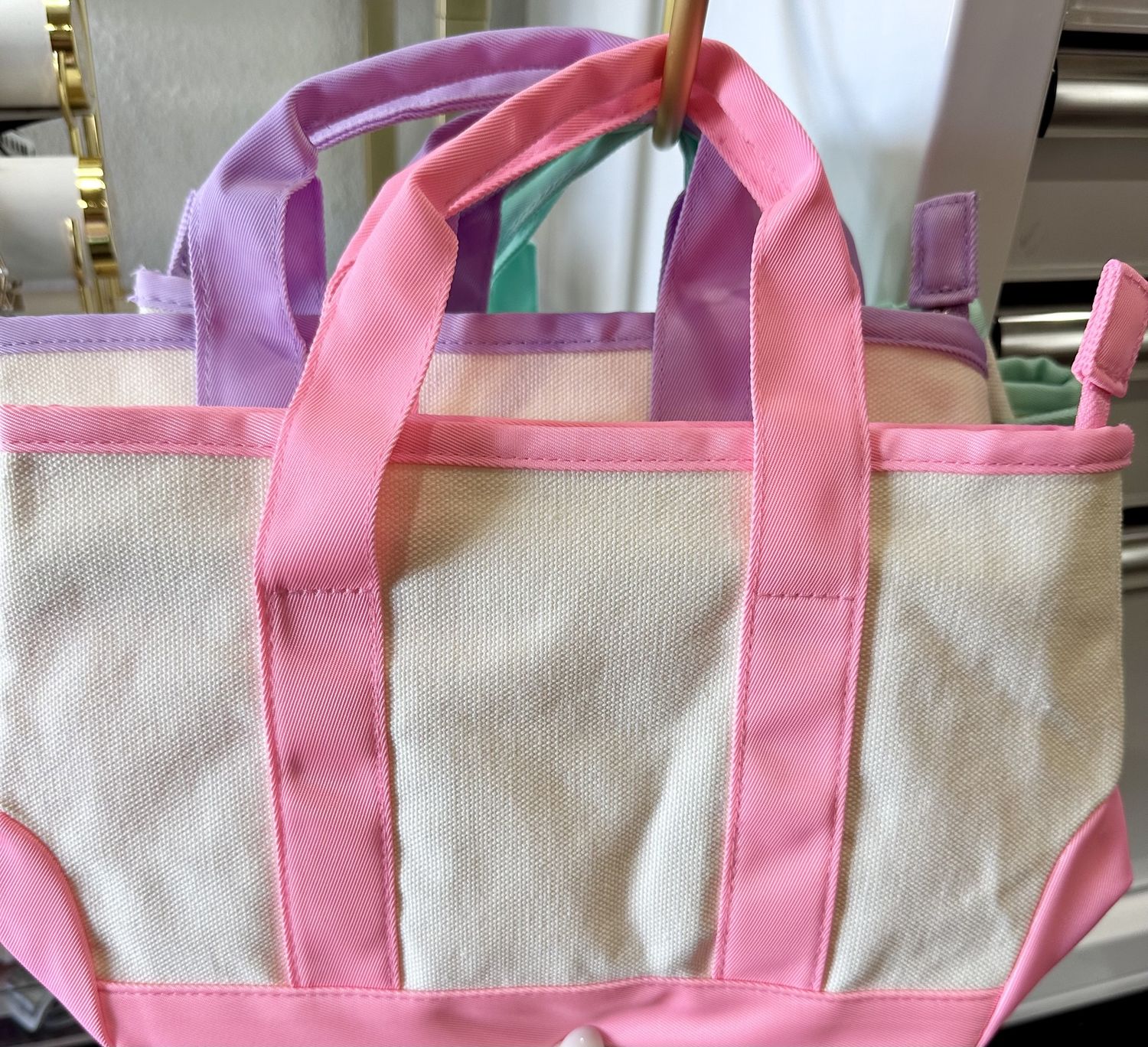 Small Canvas Tote, Color: Pink