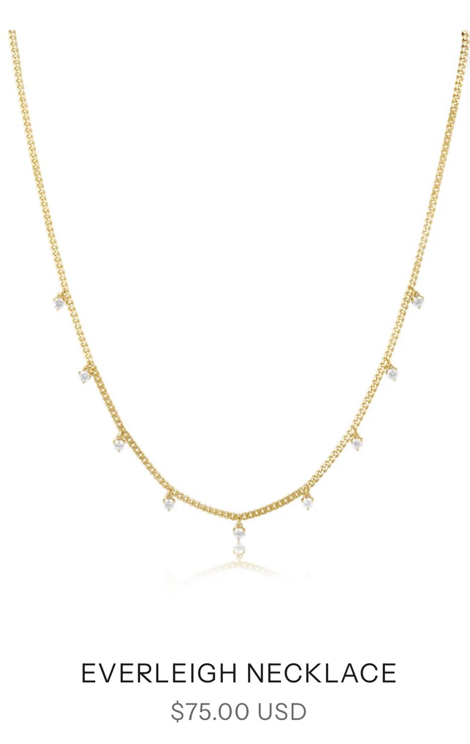 Necklaces, Type: Everleigh CZ necklace