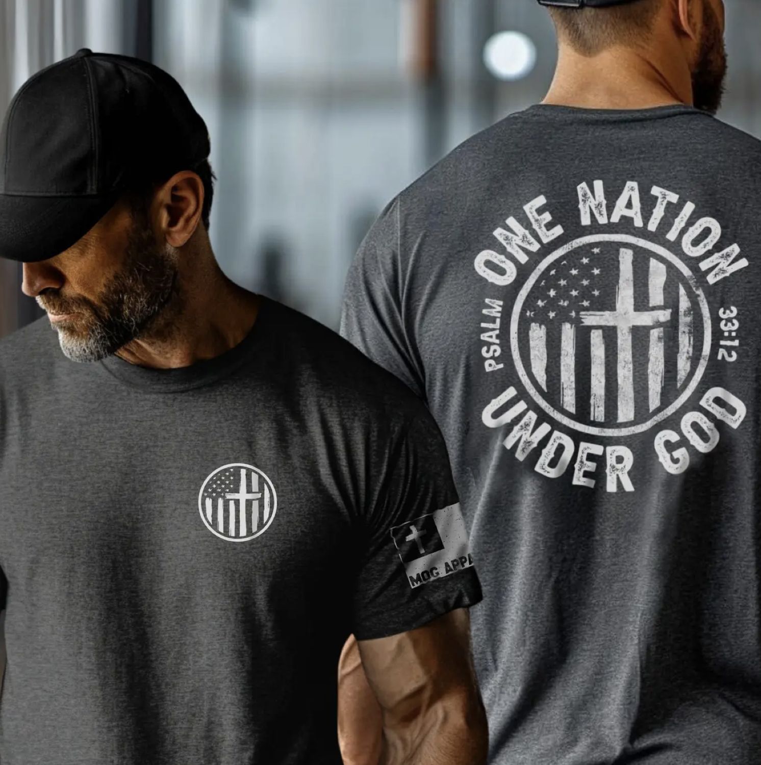 One Nation Under God Cross Christian Graphic Tee, Size: XL