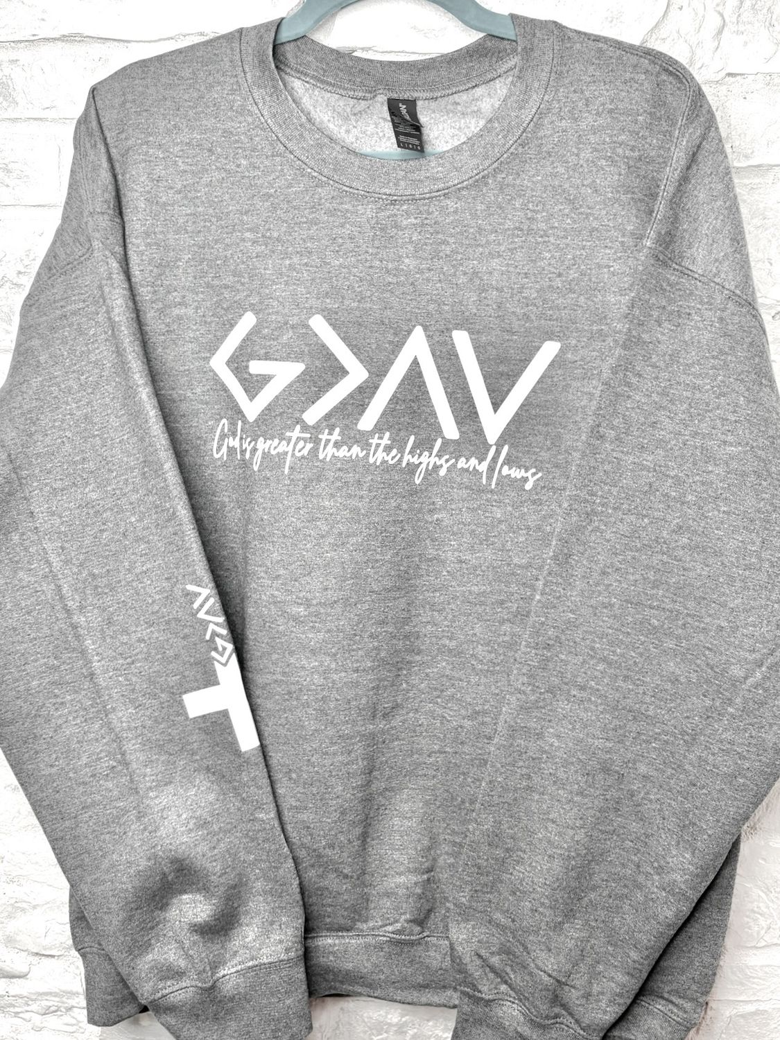 Greater than highs and lows sweatshirt, Size: medium