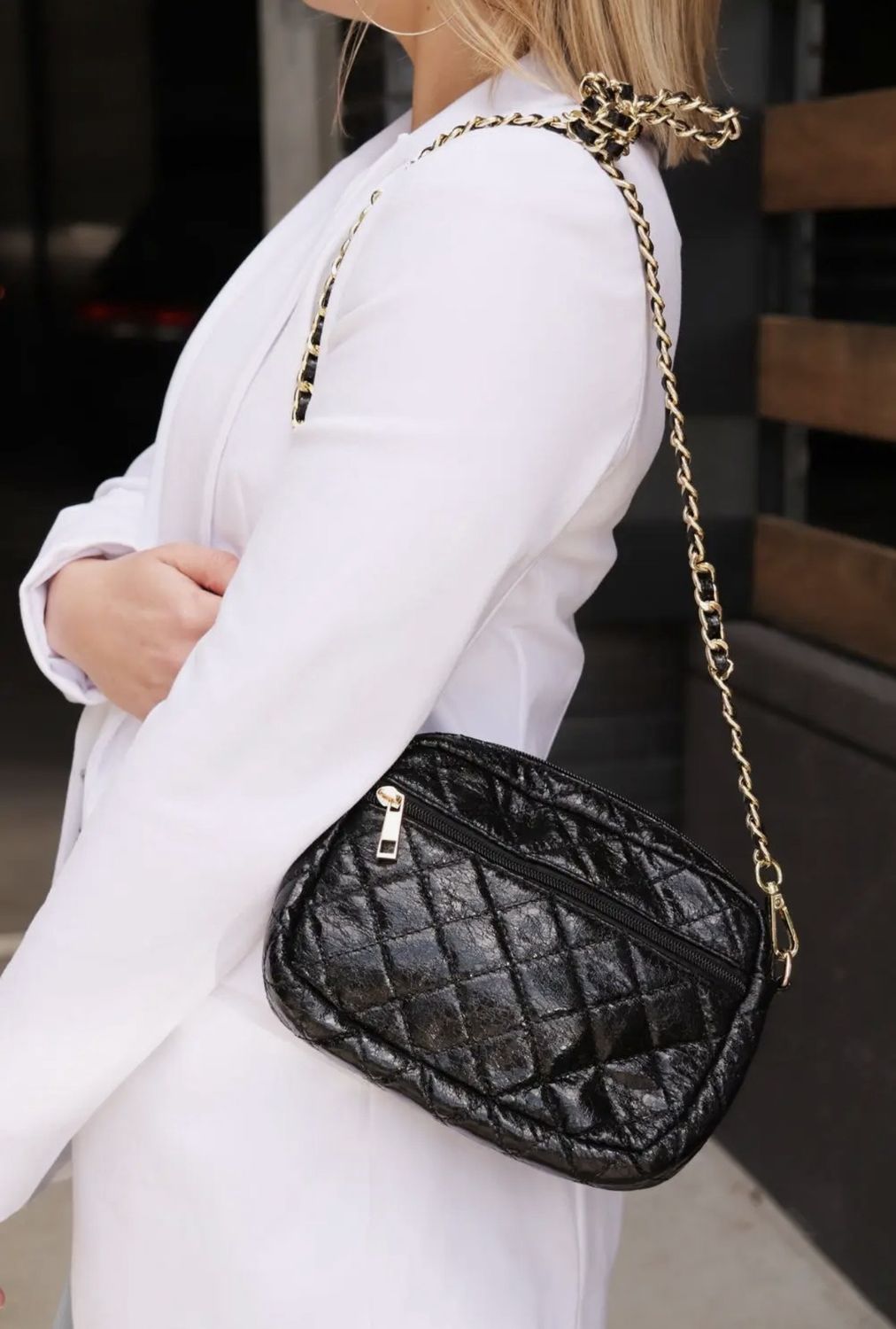 Metallic Puff Crossbody
