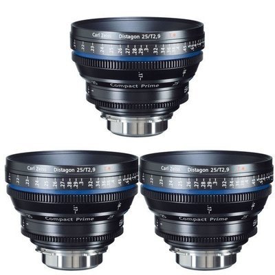 Set of Zeiss Compact Prime Super Speed PL Mount Lenses (35mm; 50mm; 85mm; All T1.5)