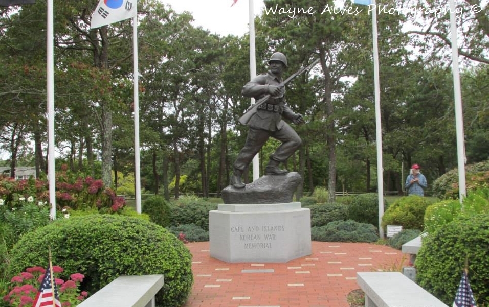 CAPE COD & KOREAN WAR MEMORIAL STATUE AT VETERANS PARK BEACH