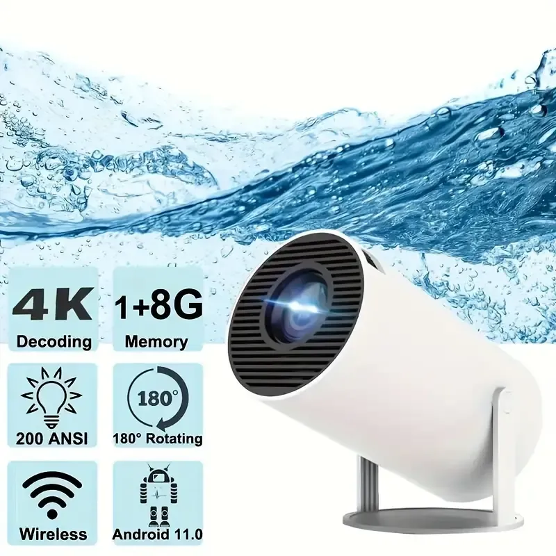 Mini Projector 4K Android Portable Home Outdoor Cinema 180° Projection Angle Adjustable