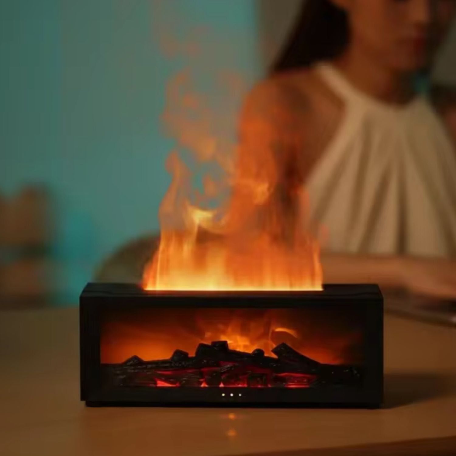3d Fireplace Flame Essential Oil Diffuser Humidifier