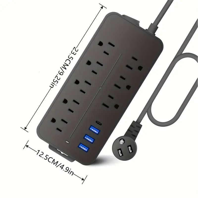 Bloc Multiprise, Parasurtenseur Avec 8 Prises CA Et 3 Ports USB