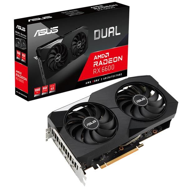 ASUS Dual Radeon RX 6600 8GB GDDR6 16 Gbps