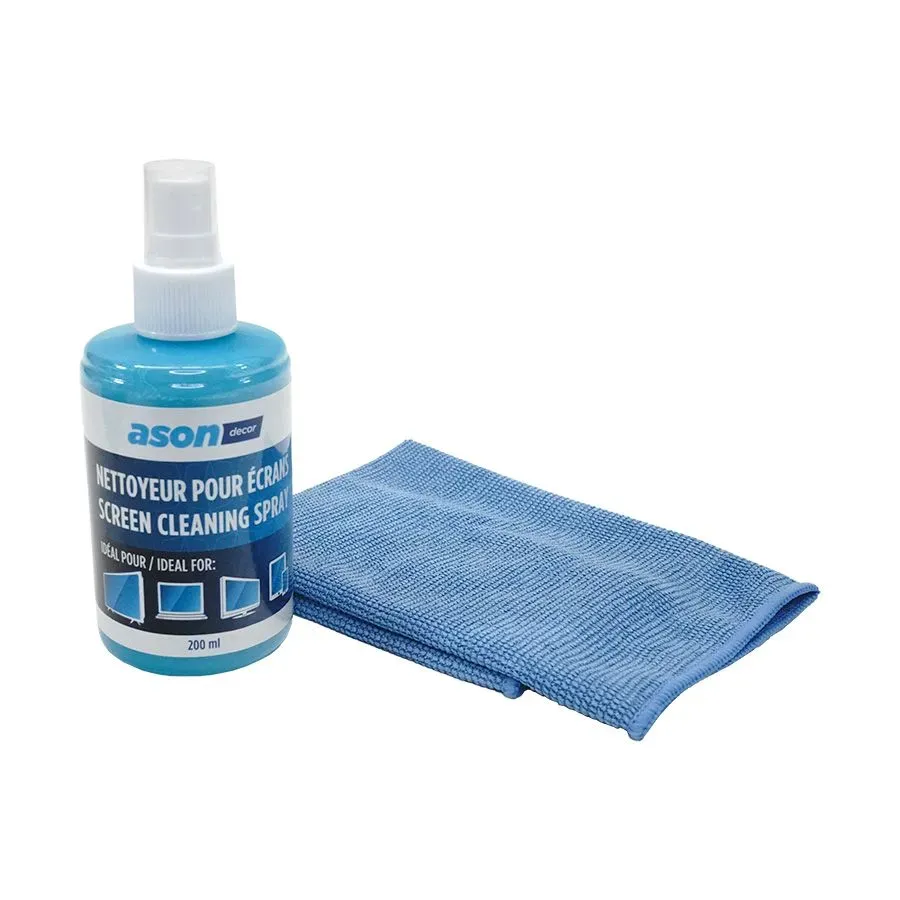 Nettoyant pour écrans avec chiffon en microfibre - 200 ml