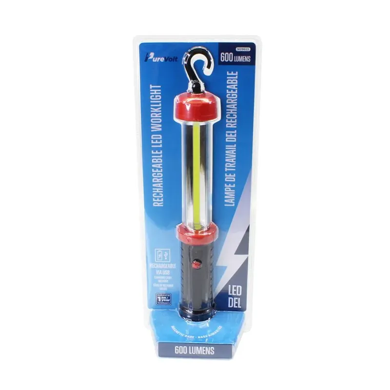 Lampe de travail DEL rechargeable avec crochet et base magnétique