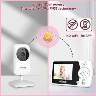 VTimes Moniteur pour bébé avec caméra et audio