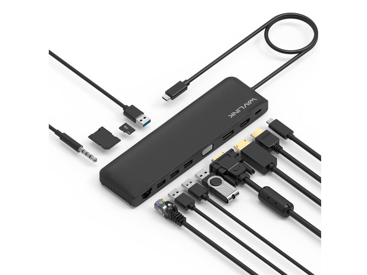 Wavlink USB C Triple Display 4K 12 en 1 MST USB C