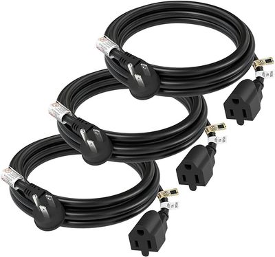 FIRMERST Lot de 3 rallonges à prise plate