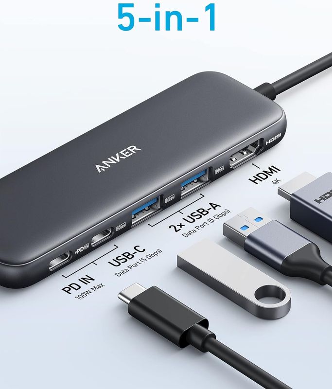 Anker Hub USB-C 332 (5 en 1) avec écran