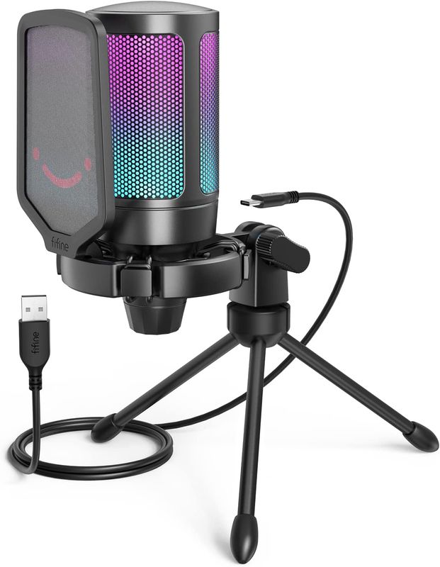 Fifine Microphone de jeu USB pour ordinateur,