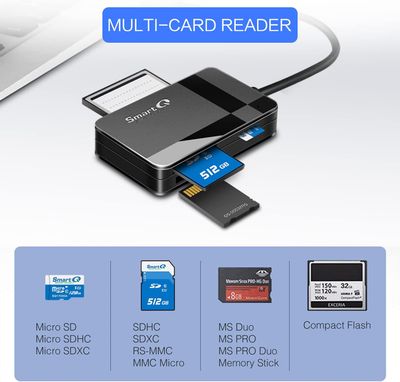 SmartQ C368 Lecteur de carte SD USB 3.0, Plug N Play