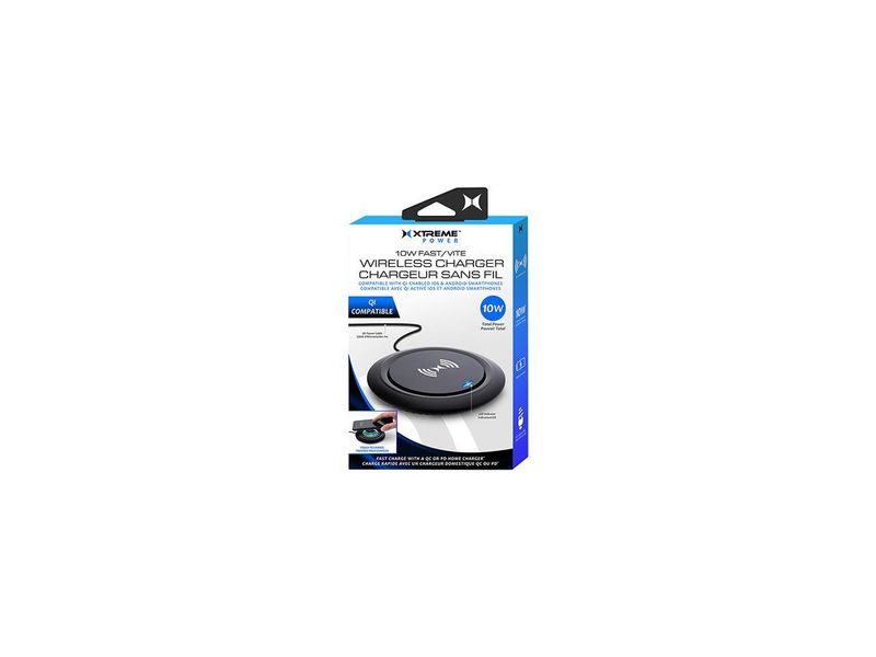 Xtreme XWC8-1018-BLK Chargeur sans fil rapide 10 W Noir