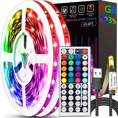 Set LED Strip Light Contrôle Intelligent Avec Télécommande