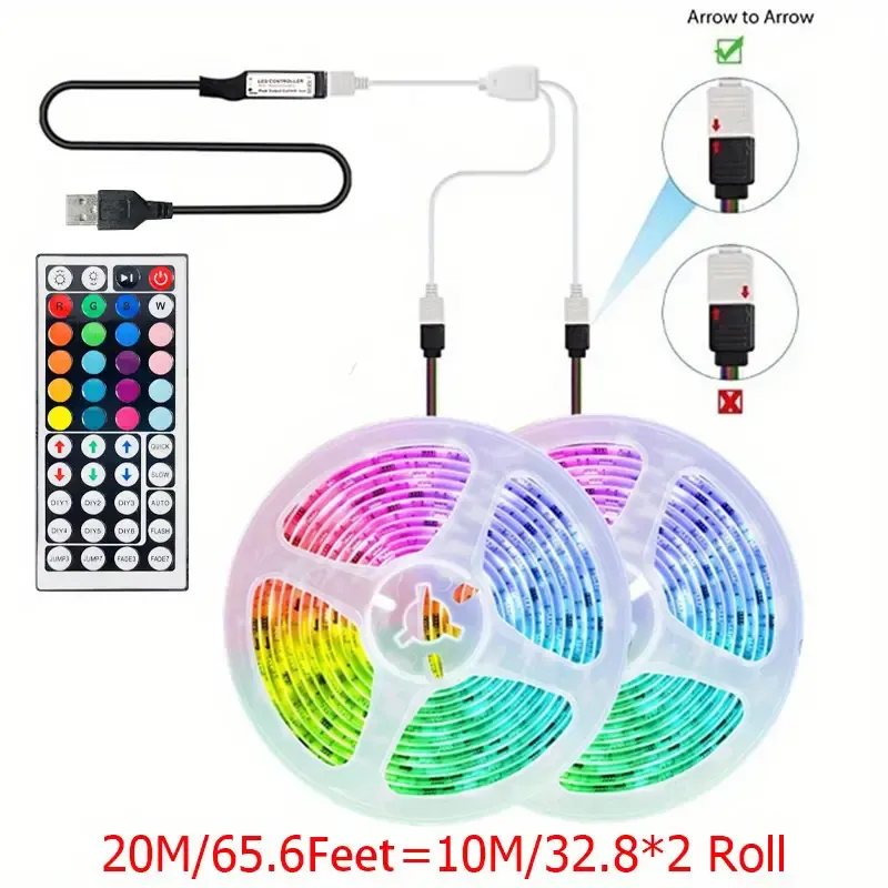 Set LED Strip Light Contrôle Intelligent Avec Télécommande