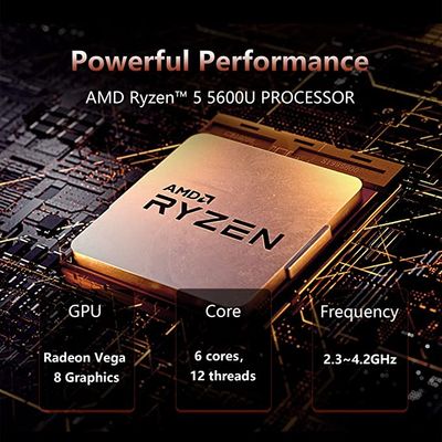 Mini PC AMD Ryzen 5 5600U (jusqu'à 4,2 GHz)