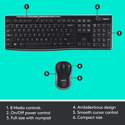 Logitech MK270 Clavier et souris sans fil pour Windows