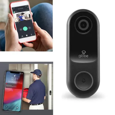 Sonnette caméra Wi-Fi GLOBE avec détecteur de mouvement - HD