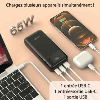 Chargeur portatif USB/USB-C QC3.0 - 20 000 mAh