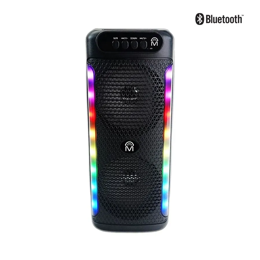 Haut-parleur Bluetooth tour 6-en-1 avec lumières DEL - Noir