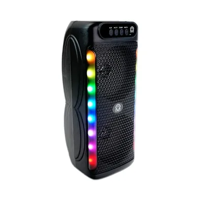 Haut-parleur Bluetooth tour 6-en-1 avec lumières DEL - Noir