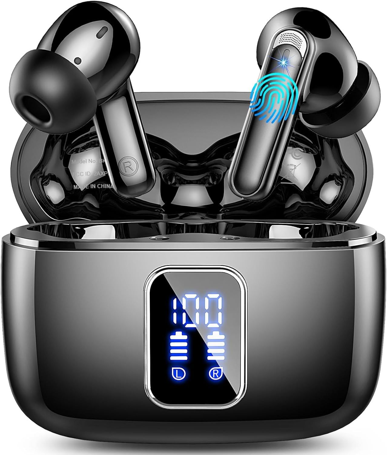 Écouteurs sans fil Bluetooth 5.3 Mini HiFi stéréo avec 4 micros