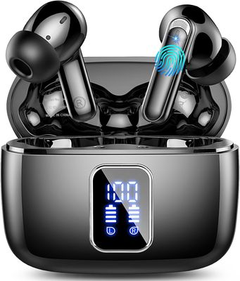 Écouteurs sans fil Bluetooth 5.3 Mini HiFi stéréo avec 4 micros