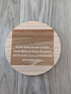 dessous de verre en bois brut, ronds
