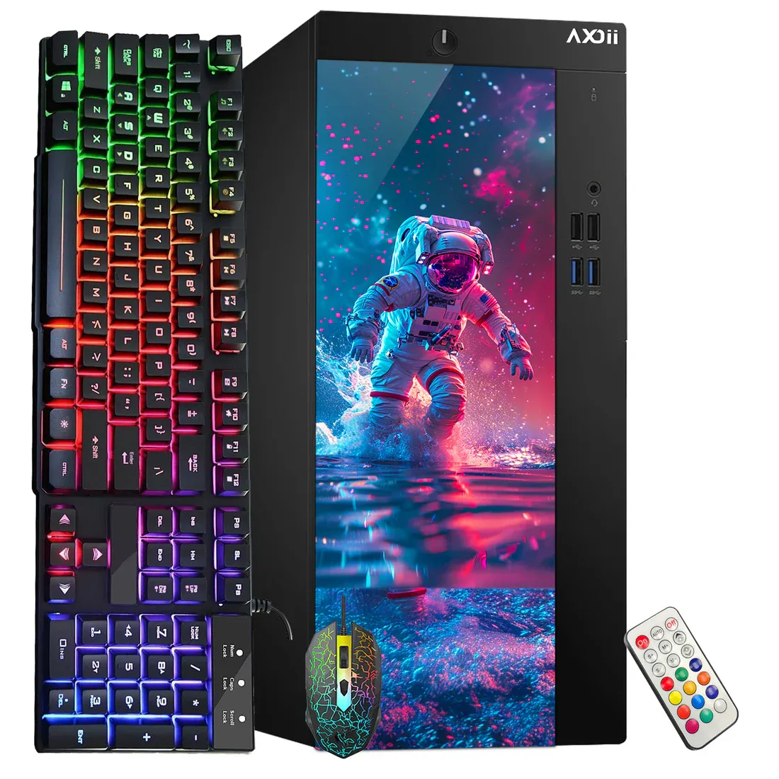 Ordinateur de bureau AXOII SPACEMAN RGB Gaming PC, processeur Intel Core i5