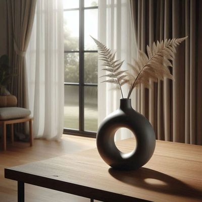 Vase Nordique Circulaire Creux – Style Donut Minimaliste