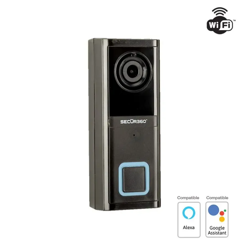 Sonnette Wi-Fi intelligente filaire HEATH ZENITH avec caméra HD - Noir