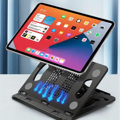 Support d'ordinateur portable carré noir