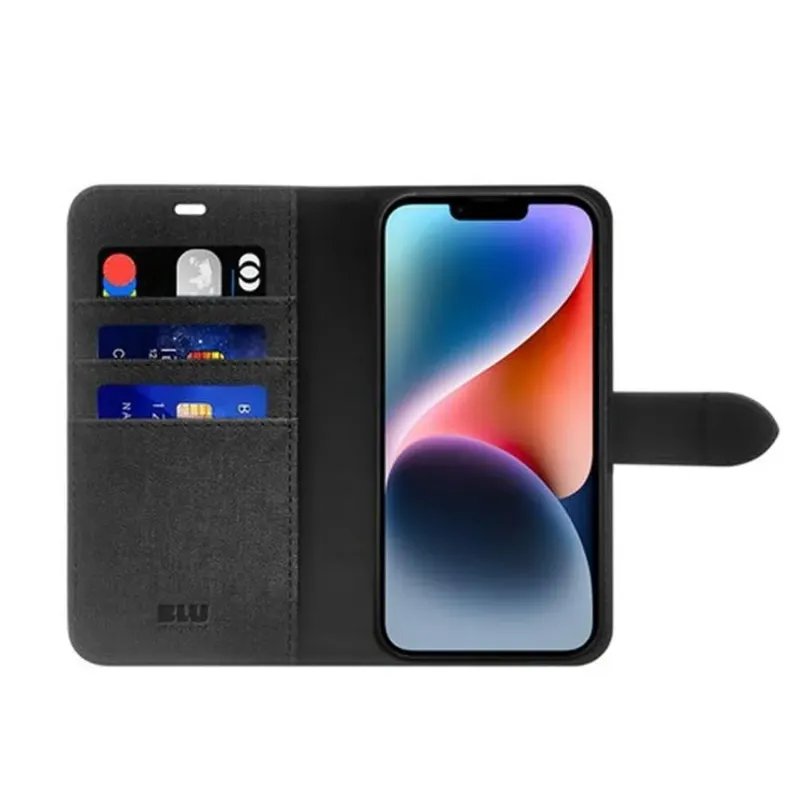 Étui de cellulaire Folio avec porte-carte pour iPhone 15 Pro - Noir