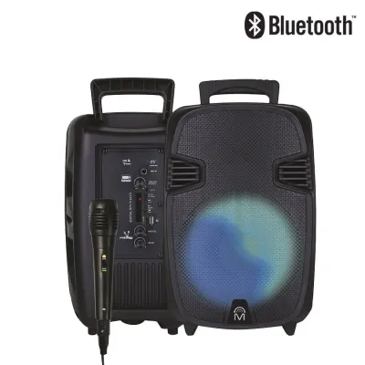 Haut-parleur sans fil Bluetooth BASS4 avec jeux de lumières RVB et microphone