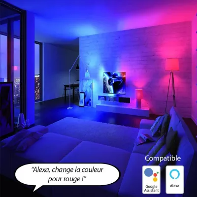 Ampoule A19 DEL intelligente Wi-Fi et Bluetooth