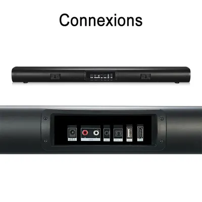 Barre de son Bluetooth 2.1 canaux avec haut-parleur d'extrêmes graves intégré - 70 W